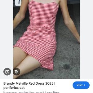Brandy Melville Red and White Checkered Dress